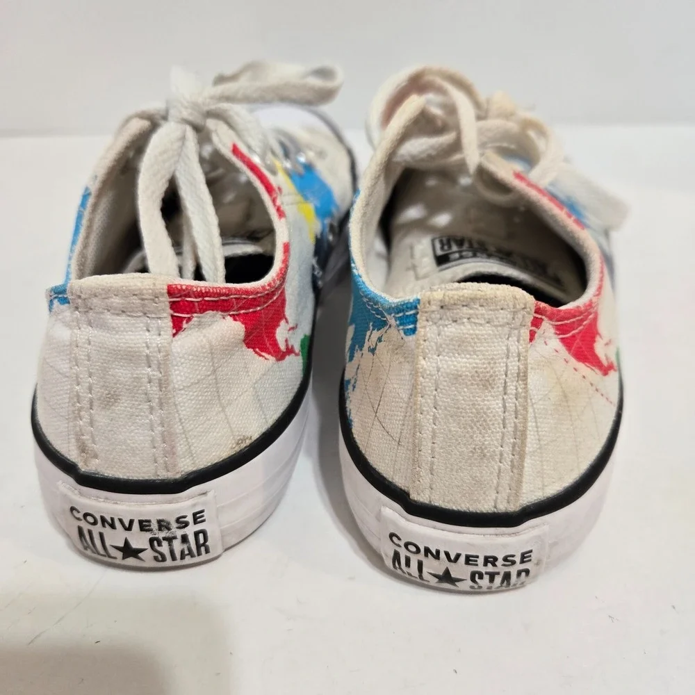 Converse All Stars‎ Youth Size 1 / 32 World Map sneakers Geography Travel Canvas